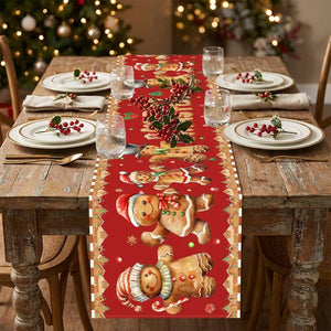 Décoration de table Noël chemin festif imprimé