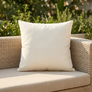 Housse de coussin d'extérieur imperméable 45 cm coloris blanc