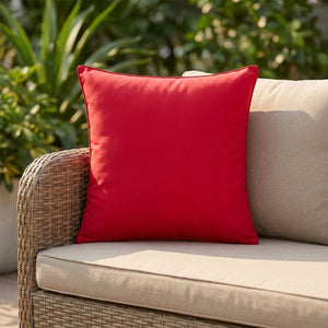 Housse de coussin d'extérieur imperméable 45 cm coloris rouge