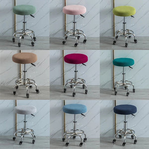 Neuf coloris de housse de chaise ronde présentés côte à côte