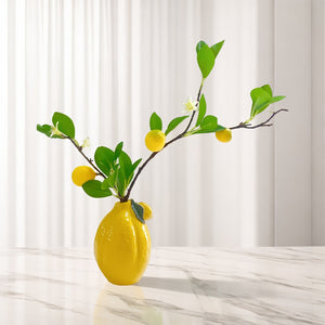 Détail fond vase citron céramique ouverture base