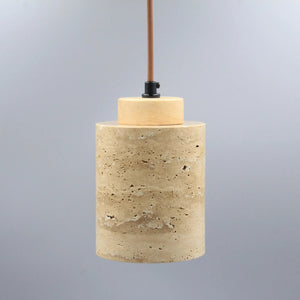 Suspension travertin taille S vue produit fond gris