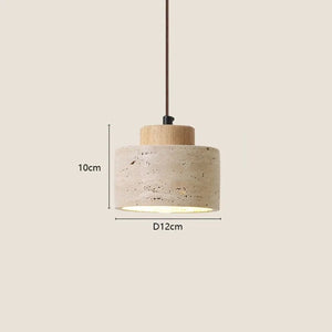 Schéma dimensions taille L suspension travertin H10cm Ø12cm