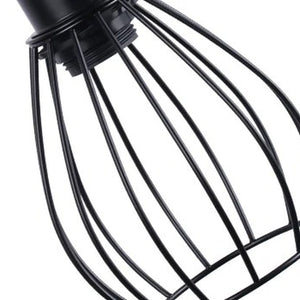 Abat-jour cage en fil de métal noir lampadaire vintage détail