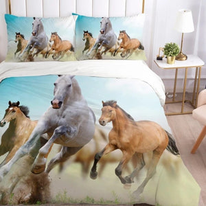Parure de lit cheval motif Troupeau sauvage