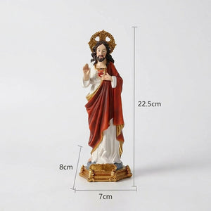 Dimensions de la statue du Sacré-Cœur de Jésus hauteur 22,5 cm largeur 7 cm profondeur 8 cm