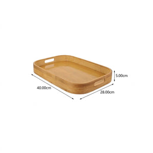 Dimensions du plateau rectangulaire en bambou 40 x 28 x 5 cm