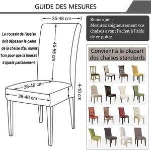 Guide des mesures de la housse de chaise extensible