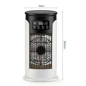 Dimensions du climatiseur ventilateur portable 15 cm de largeur et 29,5 cm de hauteur