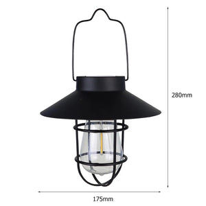 Dimensions de la lanterne solaire 17,5 cm de diamètre et 28 cm de hauteur
