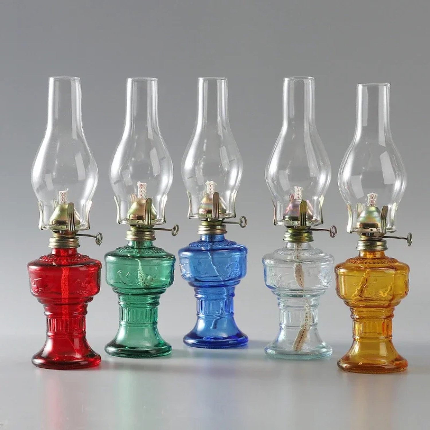 Lampe à huile vintage collection complète 5 couleurs