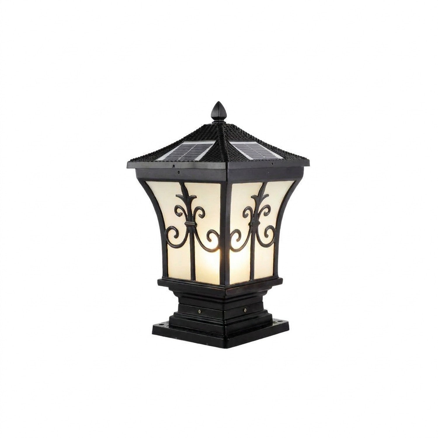 Lanterne solaire noire portail