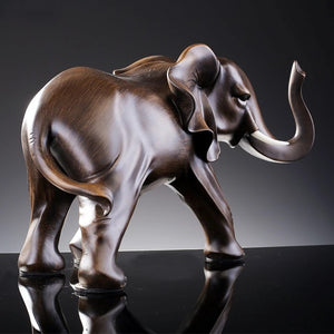 Sculpture d'éléphant en résine imitation bois vue 4