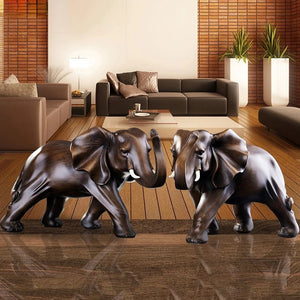 Sculpture d'éléphant en résine imitation bois vue 5