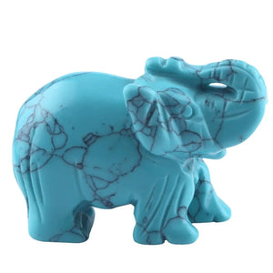 Figurine éléphant en turquoise veinée