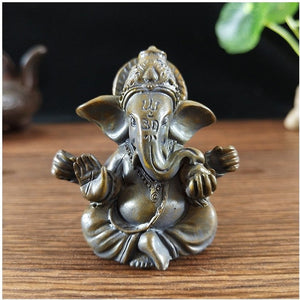 Figurine Ganesha finition Pierre naturelle patinée résine