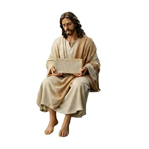 Dimensions de la statue de Jésus assis 12 cm de hauteur