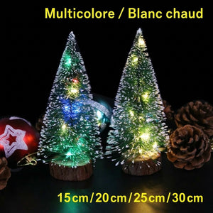 Sapins de Noël miniatures multicolore et blanc chaud avec tailles de 15 à 30 cm