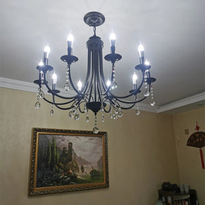Photo client du lustre cristal installé au plafond