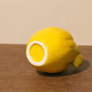 Vase citron céramique vue dessus ouverture ronde