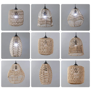 Suspension abat-jour corde naturelle vue d ensemble