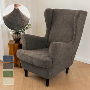 Fauteuil bergère gris foncé à motif feuilles jacquard avec les quatre coloris disponibles