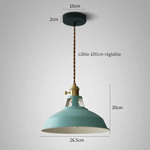 Dimensions suspension: câble 100cm réglable, abat-jour Ø26,5cm