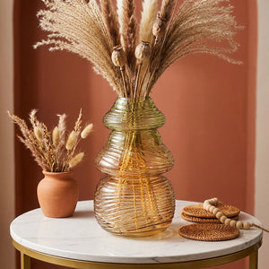 Vase gourde verre dégradé table de chevet ambiance bohème terracotta