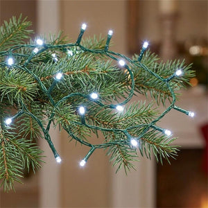 Guirlande lumineuse LED fil vert 500 LED lumière blanche froide décoration sapin de Noël