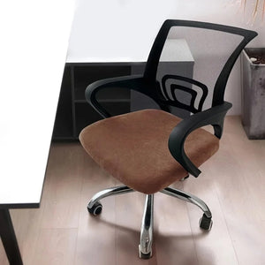Housse d'assise de chaise de bureau en velours camel