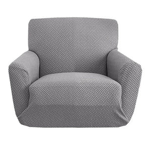 Housse de fauteuil jacquard extensible unie coloris Gris