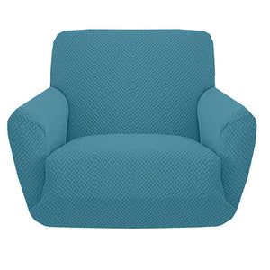 Housse de fauteuil jacquard extensible unie coloris Turquoise