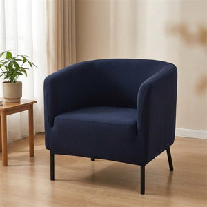 Housse de fauteuil club extensible coloris bleu foncé marine