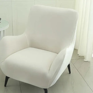 Housse de fauteuil extensible unie écru