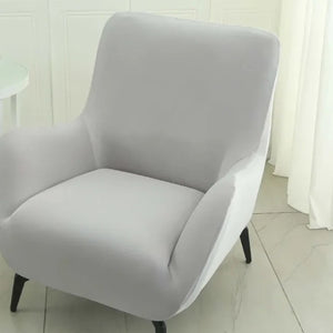 Housse de fauteuil extensible unie gris clair