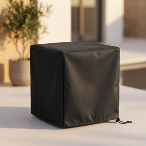 Housse de protection noire imperméable pour petite table de jardin de forme cube