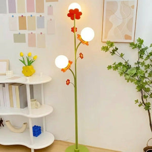 Lampadaire floral 3 globes intérieur moderne étagère design contemporain