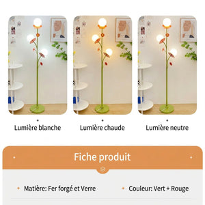 Lampadaire floral fiche technique 3 modes lumière blanche chaude neutre en français