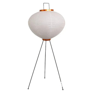 Lampadaire japonais papier de riz grand format tripode métal bois