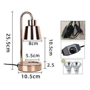 Schéma des dimensions de la lampe chauffe-bougie en centimètres