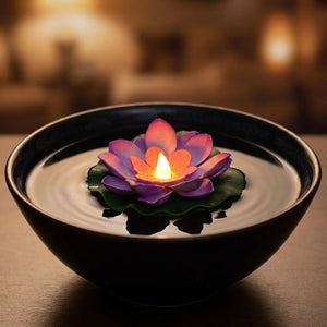 Lampe lotus flottante LED violette