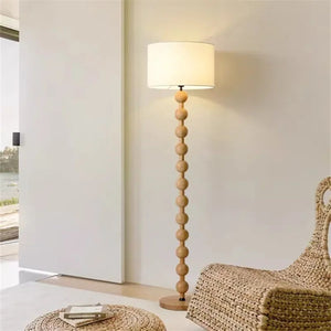 Lampe de table boulier bois naturel - vue complète