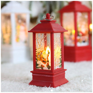 Lanterne de Noël LED Père Noël rouge