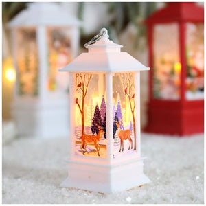 Lanterne de Noël LED élan blanc