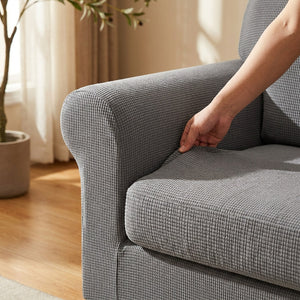 Gros plan sur le tissu jacquard extensible glissé dans l assise