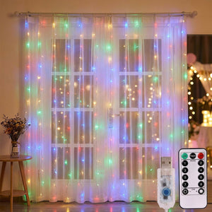 Rideau lumineux LED multicolore suspendu pour une décoration de mariage ou de fête