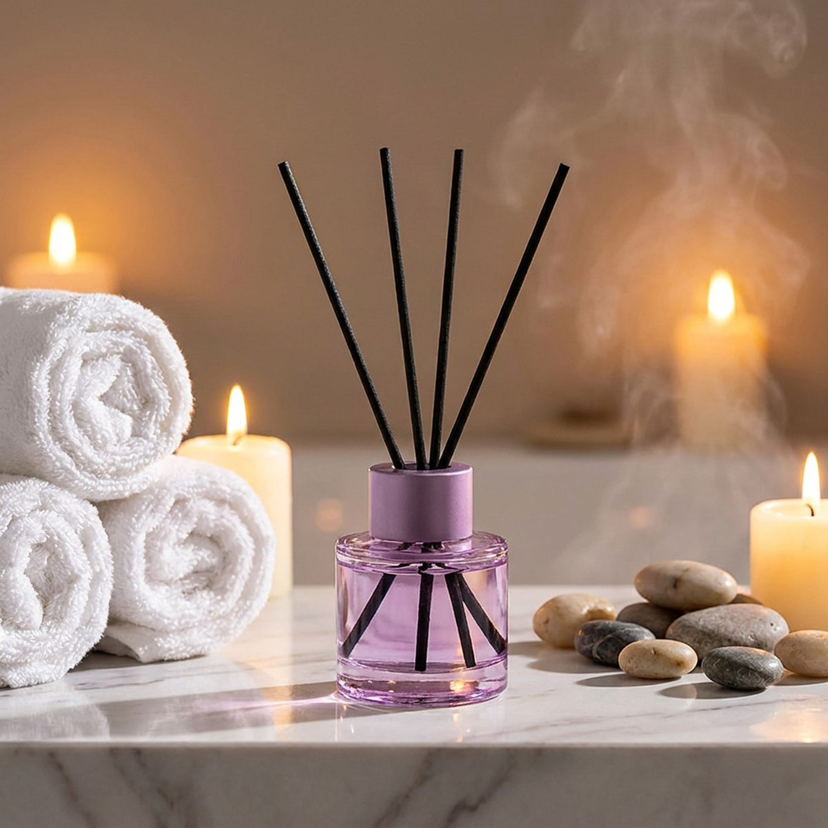 Diffuseur parfum rotin tablette salle de bain ambiance spa