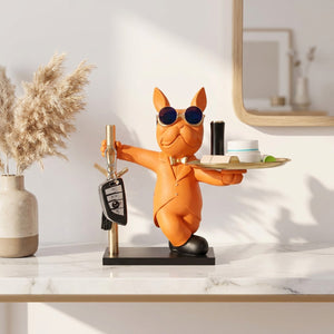 Bouledogue majordome orange console entrée pampas décoration nordique