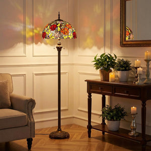 Lampadaire champignon Tiffany en décoration de salon