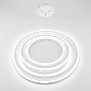Lustre anneau LED cadre blanc